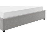 Paris Prix Lit Coffre Design En Tissu "Niura" 140x190cm Gris