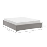 Paris Prix Lit Coffre Design En Tissu "Niura" 140x190cm Gris