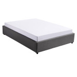 Paris Prix Lit Coffre Design En Tissu "Niura" 140x190cm Gris Foncé