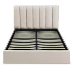 paris prix Lit Coffre Design en Tissu "Songa" 140x190cm Beige