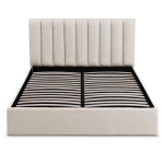 Paris Prix Lit Coffre Design En Tissu "Songa" 160x200cm Beige