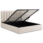 Paris Prix Lit Coffre Design En Tissu "Songa" 160x200cm Beige