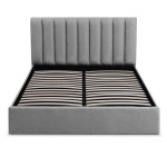 Paris Prix Lit Coffre Design En Tissu "Songa" 160x200cm Gris