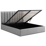 Paris Prix Lit Coffre Design En Tissu "Songa" 160x200cm Gris