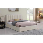 Paris Prix Lit Coffre Design En Tissu "Songa" 180x200cm Beige