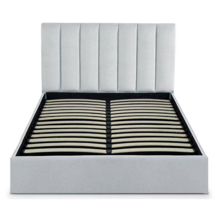 Paris Prix Lit Coffre Design Velours "Songa" 140x190cm Argent