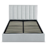 paris prix Lit Coffre Design Velours "Songa" 140x190cm Argent