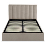 paris prix Lit Coffre Design Velours "Songa" 140x190cm Taupe