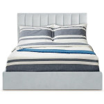 Paris Prix Lit Coffre Design Velours "Songa" 160x200cm Argent