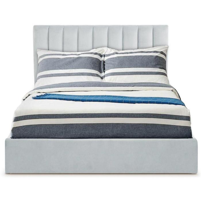 Paris Prix Lit Coffre Design Velours "Songa" 160x200cm Argent