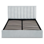 paris prix Lit Coffre Design Velours "Songa" 160x200cm Argent