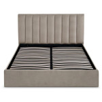 paris prix Lit Coffre Design Velours "Songa" 160x200cm Taupe