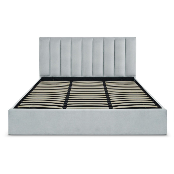 Paris Prix Lit Coffre Design Velours "Songa" 180x200cm Argent