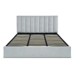 paris prix Lit Coffre Design Velours "Songa" 180x200cm Argent