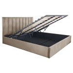 Paris Prix Lit Coffre Design Velours "Songa" 180x200cm Taupe