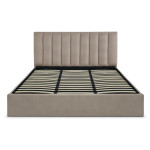 paris prix Lit Coffre Design Velours "Songa" 180x200cm Taupe