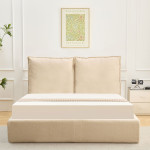 Paris Prix Lit Coffre En Tissu Bouclette "Herbert" 140x190cm Beige