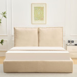 Paris Prix Lit Coffre En Tissu Bouclette "Herbert" 160x200cm Beige