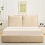 Paris Prix Lit Coffre En Tissu Bouclette "Herbert" 180x200cm Beige