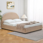 Paris Prix Lit Coffre En Tissu Bouclette "Reinaldo" 140x190cm Beige