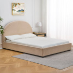 Paris Prix Lit Coffre En Tissu Bouclette "Reinaldo" 160x200cm Beige