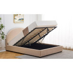 Paris Prix Lit Coffre En Tissu Bouclette "Reinaldo" 180x200cm Beige