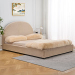 Paris Prix Lit Coffre En Tissu Bouclette "Reinaldo" 180x200cm Beige
