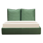 paris prix Lit Coffre en Tissu Velours "Herbert" 140x190cm Vert