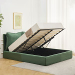 Paris Prix Lit Coffre En Tissu Velours "Herbert" 160x200cm Vert