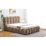 Paris Prix Lit Coffre En Velours "Gail" 140x190cm Taupe