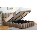 Paris Prix Lit Coffre En Velours "Gail" 140x190cm Taupe
