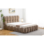 Paris Prix Lit Coffre En Velours "Gail" 160x200cm Taupe