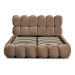 paris prix Lit Coffre en Velours "Gail" 160x200cm Taupe