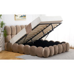 Paris Prix Lit Coffre En Velours "Gail" 180x200cm Taupe