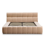 paris prix Lit Coffre Matelassé en Tissu Bouclette "Seth" 140x190cm Beige