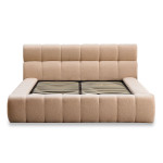 paris prix Lit Coffre Matelassé en Tissu Bouclette "Seth" 160x200cm Beige
