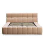 paris prix Lit Coffre Matelassé en Tissu Bouclette "Seth" 180x200cm Beige