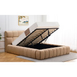Paris Prix Lit Coffre Matelassé En Tissu "Seth" 180x200cm Beige