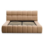 paris prix Lit Coffre Matelassé en Tissu "Seth" 180x200cm Beige