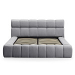 paris prix Lit Coffre Matelassé en Tissu "Seth" 180x200cm Gris Foncé