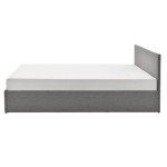 Paris Prix Lit Coffre & Tête De Lit Tissu "Corta" 140x190cm Gris