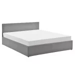 paris prix Lit Coffre & Tête de Lit Tissu "Corta" 140x190cm Gris