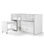 paris prix Lit Combiné Compact "Bonny" 90x200cm Blanc