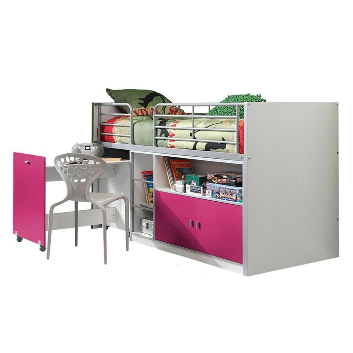 Paris Prix Lit Combiné Compact "Bonny" 90x200cm Fuchsia