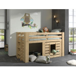 Paris Prix Lit Combiné Compact Enfant "Oliver" 90x200cm Chêne
