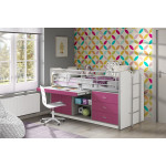 Paris Prix Lit Combiné Enfant "Bonny" 90x200cm Fuchsia