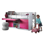 Paris Prix Lit Combiné Enfant "Bonny" 90x200cm Fuchsia