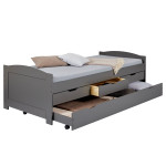 Paris Prix Lit Enfant Avec Sommier & Tiroir "Lorie" 90x200cm Gris