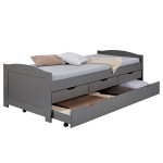 Paris Prix Lit Enfant Avec Sommier & Tiroir "Lorie" 90x200cm Gris