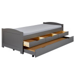 Paris Prix Lit Enfant Avec Sommier & Tiroir "Lorie" 90x200cm Gris
